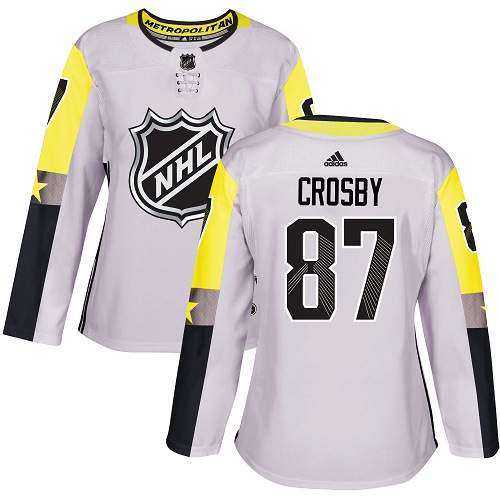 Adidas Penguins #87 Sidney Crosby Gray 2018 All-Star Metro Division Authentic Women's Stitched NHL Jersey